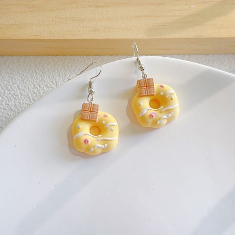 1 Pair Cute Donuts Resin Drop Earrings