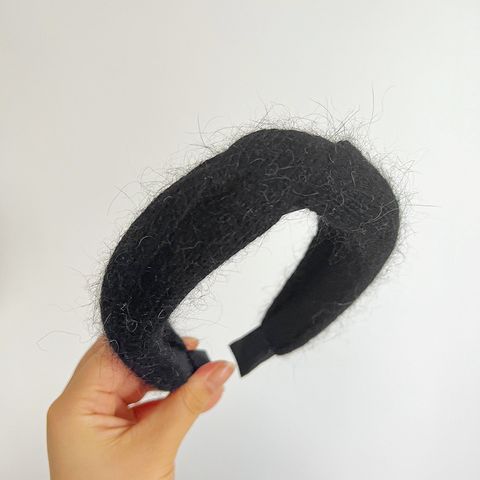 Lady Solid Color Knit Handmade Hair Band