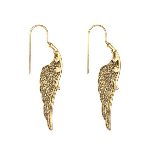 1 Pair Retro Roman Style Wings Plating Alloy 14k Gold Plated Silver Plated Drop Earrings