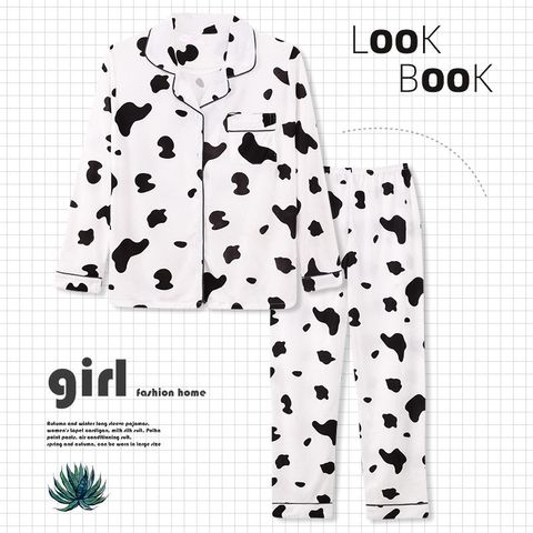 Home Women's Cute Animal Cartoon Polyester Milk Fiber Printing Pants Sets Pajama Sets