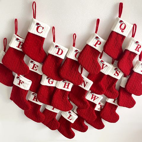 Christmas Cartoon Style Letter Knit Party Christmas Socks