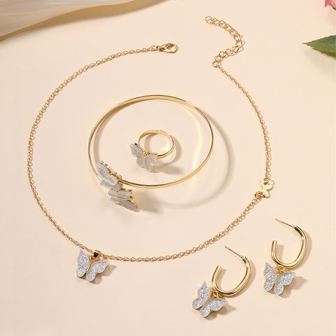 Sweet Simple Style Butterfly Alloy Wholesale Jewelry Set