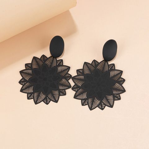 Ig Style Simple Style Water Droplets Flower Metal Hollow Out Women's Drop Earrings 1 Pair