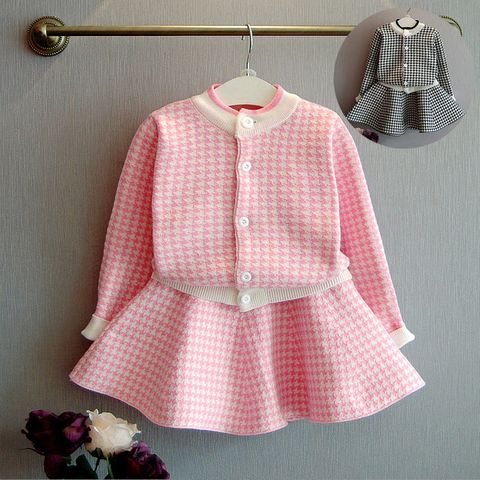 Simple Style Stripe Cotton Girls Clothing Sets