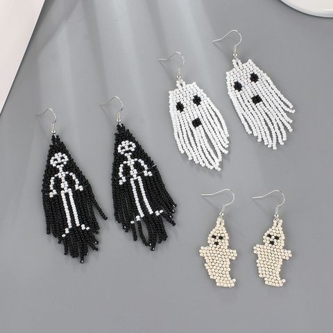 Wholesale Jewelry Bohemian Solid Color Seed Bead Beaded Drop Earrings