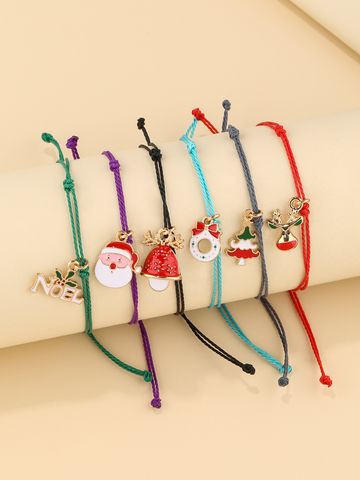 Cute Simple Style Christmas Hat Christmas Tree Santa Claus Alloy Enamel Plating Christmas Women's Bracelets