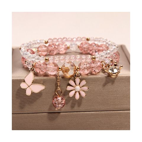 Elegant Butterfly Artificial Crystal Inlay Artificial Gemstones Women's Bracelets