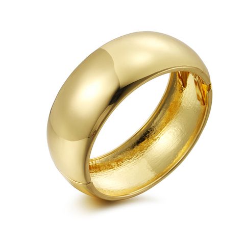 Exaggerated Solid Color Alloy Plating Gold Plated Women's Bangle
