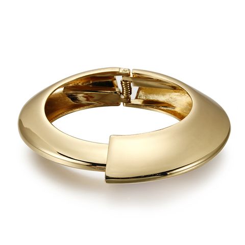 Classic Style Solid Color Alloy Plating Gold Plated Women's Bangle