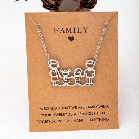304 Stainless Steel Basic Modern Style Hollow Out Cartoon Pendant Necklace