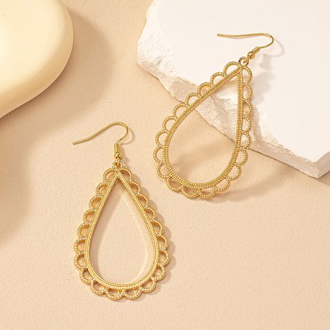 Wholesale Jewelry Exaggerated Cool Style Water Droplets Alloy Plating Drop Earrings