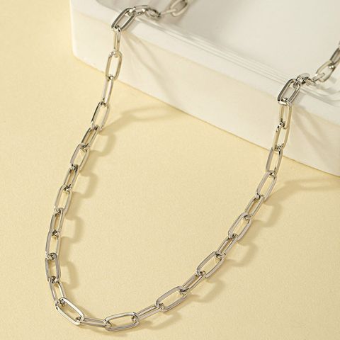Simple Style Solid Color Alloy Chain Women's Necklace