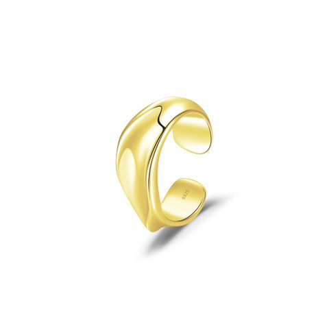 1 Piece Ig Style Simple Style Lines Plating Sterling Silver 14k Gold Plated Rhodium Plated Ear Cuffs