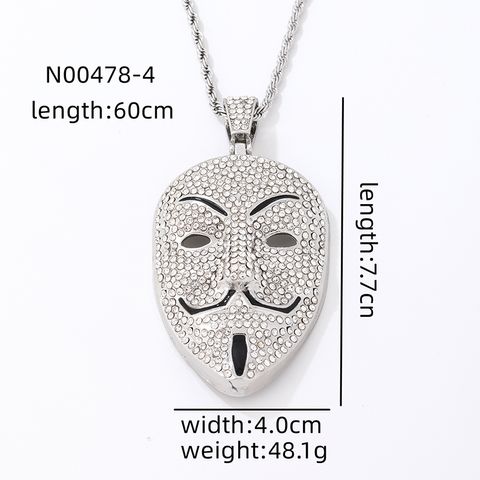 Hip-hop Vintage Style Geometric Stainless Steel Alloy Plating Inlay Zircon Gold Plated Silver Plated Men's Pendant Necklace