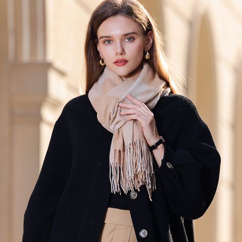 Silk Pleasure Women's Scarf Winter 2023 New Versatile High-grade Mid-length Cashmere-like Warm Thick Shawl Wholesale