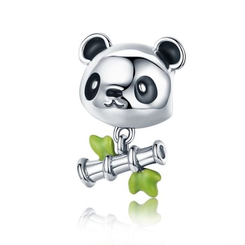 Casual Shiny Panda Sterling Silver Inlay Zircon Jewelry Accessories