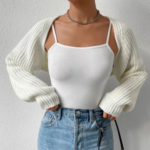 Women's Sweater Long Sleeve Sweaters & Cardigans Rib-knit Casual Simple Style Solid Color