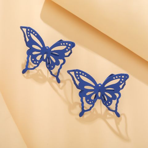 1 Pair Pastoral Butterfly Stoving Varnish Metal Metal Ear Studs