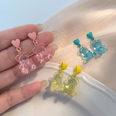 Wholesale Jewelry Cute Bear Arylic Drop Earrings