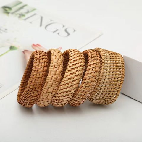 Ethnic Style Streetwear Solid Color Rattan Women's Bangle