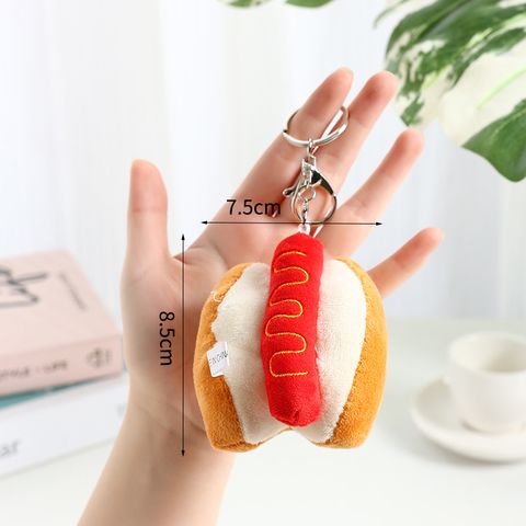 Cute Hamburger French Fries Pp Cotton Keychain