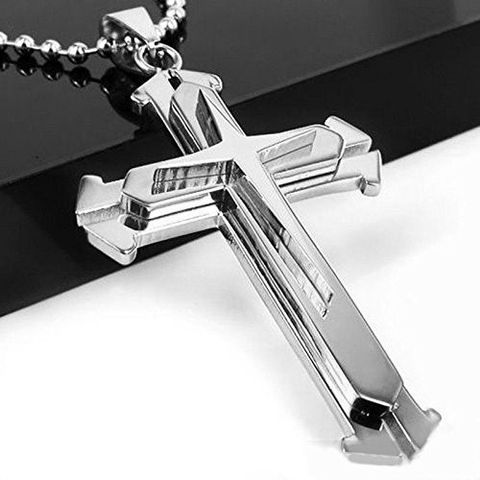 1 Piece Hip-hop Retro Cross Metal Plating Inlay Artificial Gemstones Men's Pendant Necklace