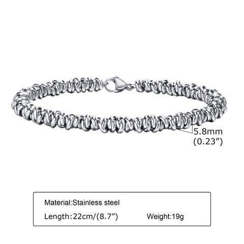 Vintage Style Simple Style Solid Color 304 Stainless Steel Bracelets In Bulk