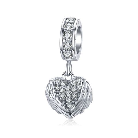 Casual Forma De Corazón Flor Plata Esterlina Embutido Vidrio Circón Accesorios De Joyería