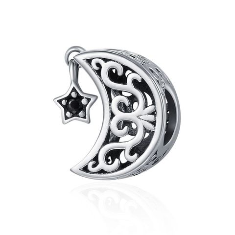 Casual Shiny Star Moon Sterling Silver Inlay Zircon Jewelry Accessories