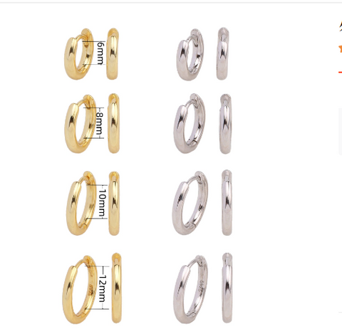 1 Paar Einfacher Stil Einfarbig Überzug Sterling Silber Ohrringe