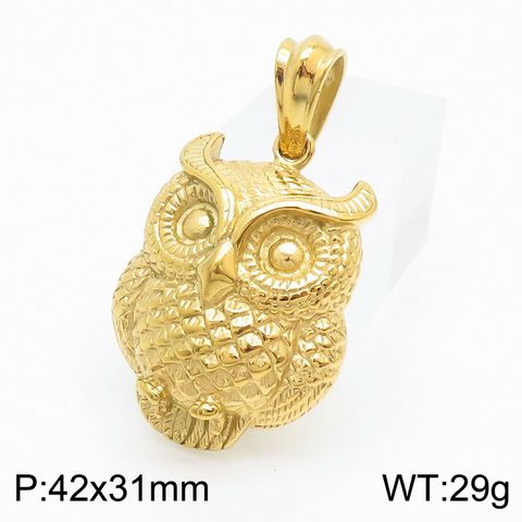 Casual Hip-hop Streetwear Animal Dragon Titanium Steel Plating 18k Gold Plated Men's Charms Necklace