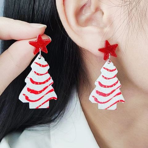 Wholesale Jewelry Classic Style Star Arylic Printing Drop Earrings