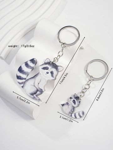Modern Style Animal Metal Couple Bag Pendant Keychain