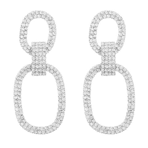 Wholesale Jewelry Casual Streetwear Geometric Rhinestone Drop Earrings