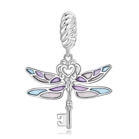 Casual Wings Dragonfly Sterling Silver Inlay Glass Zircon Jewelry Accessories