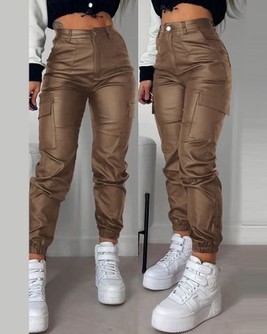 Women's Street Streetwear Solid Color Full Length Casual Pants