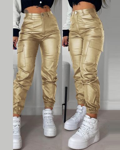 Women's Street Streetwear Solid Color Full Length Casual Pants