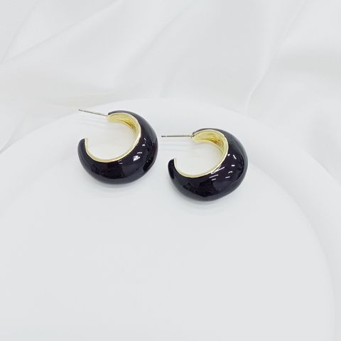 1 Pair Simple Style Solid Color Enamel Alloy Ear Studs