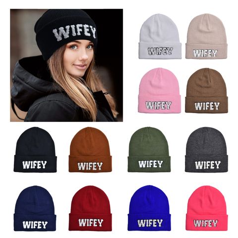 Women's Embroidery Sports Letter Embroidery Eaveless Wool Cap