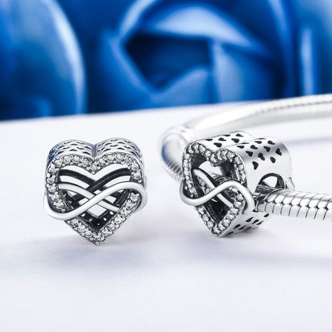 Casual Shiny Heart Shape Sterling Silver Inlay Zircon Jewelry Accessories