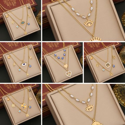 Wholesale Commute Heart Shape Stainless Steel Plating 18K Gold Plated Pendant Necklace