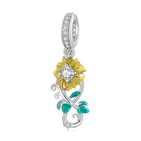 Casual Sunflower Cup Crystal Sterling Silver Inlay Zircon Jewelry Accessories