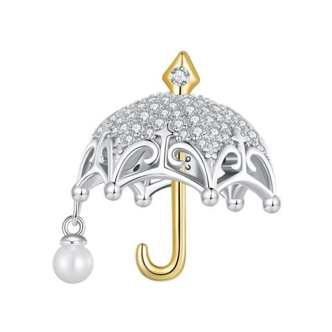 Casual Cute Invitations Wine Bottle Umbrella Sterling Silver Inlay Zircon Jewelry Accessories