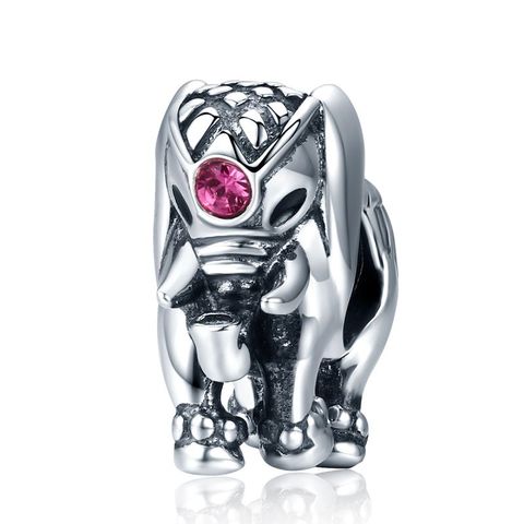 Casual Clown Water Droplets Elephant Sterling Silver Inlay Zircon Jewelry Accessories