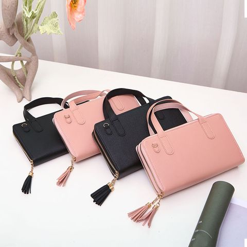 Women's Small Pu Leather Solid Color Elegant Square Zipper Shoulder Bag Handbag Crossbody Bag
