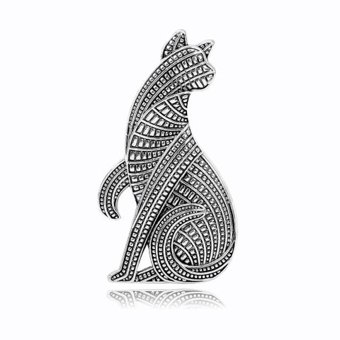 Vintage Style Cat Alloy Plating Inlay Crystal Unisex Brooches