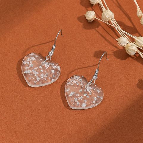 Wholesale Jewelry Cute Heart Shape Resin Drop Earrings