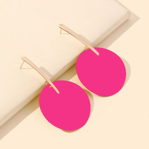 1 Pair IG Style Simple Style Round Water Droplets Stoving Varnish Iron Drop Earrings