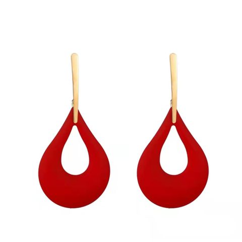 1 Pair IG Style Simple Style Round Water Droplets Stoving Varnish Iron Drop Earrings
