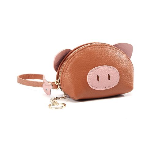Women's Color Block Pig Cowhide Zipper Wallets